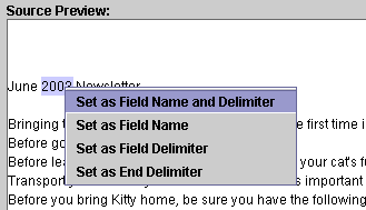 Set Field Drop-Down Menu