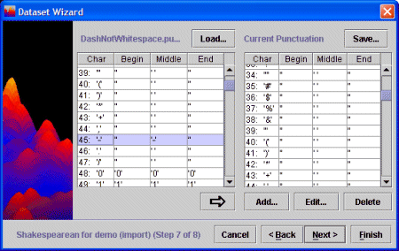 Puctuation Rules Window - Adding Rules