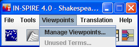 Selecting Manage Viewpoints