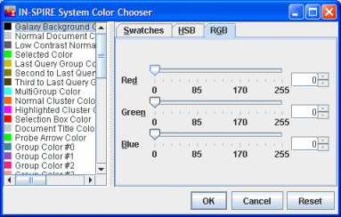 Color Chooser Window RGB Tab