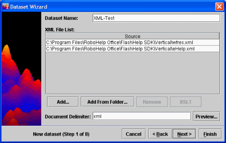 Dataset Wizard Adding XML Files and Delimiters