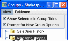 Groups Window View Menu: Turn Off New Group Options