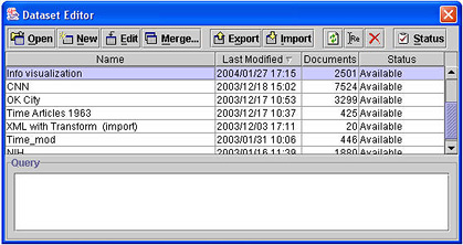 data set editor window