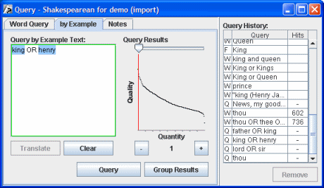 Query By Example from Summary