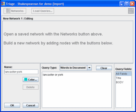 Creating a Triage Node by Means of a Query