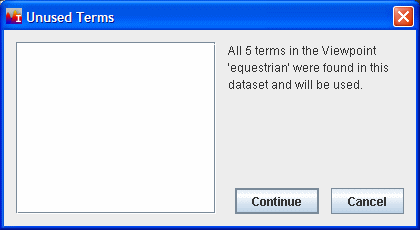 Unused Terms Window