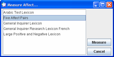 Select an Affect Lexicon